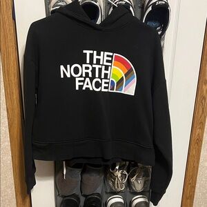 The North Face Black Hoodie with Multicolor Logo